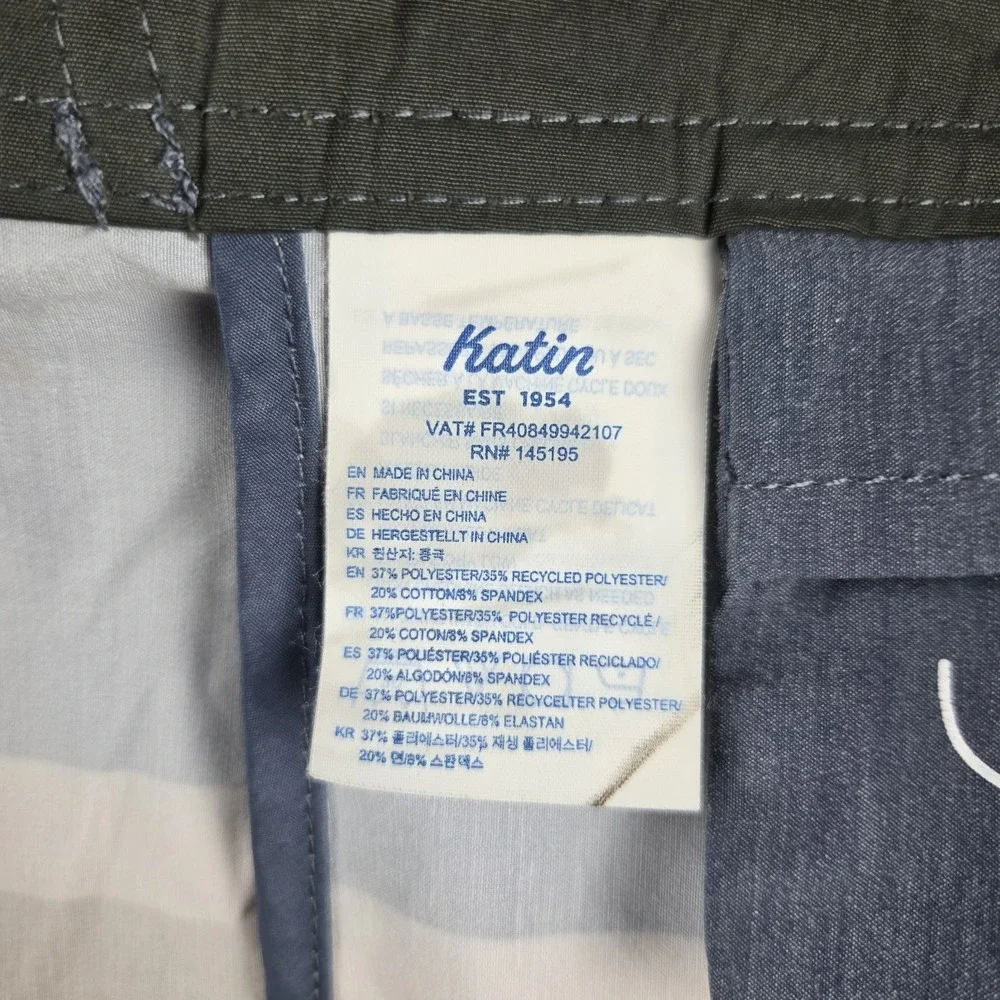 Katin Board Shorts Mens 34(35) Multicolor Stripe Surf Swim Trunks